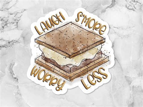 Laugh Smore Smore Sticker Funny Sticker Pun Stickers Dad Etsy