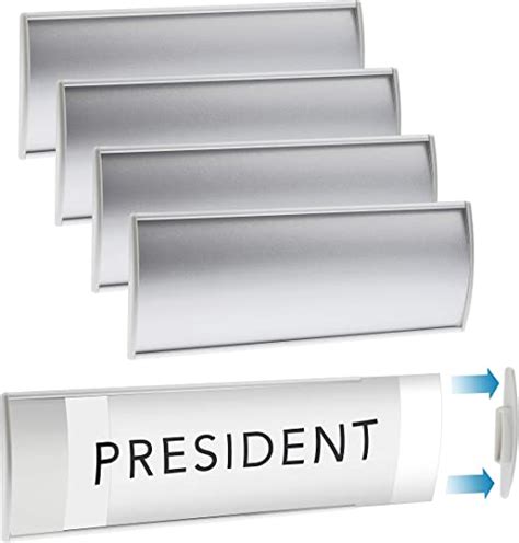 Set Of 6 Sturdy And Elegant Silver Aluminum Wall Mount Name Plate