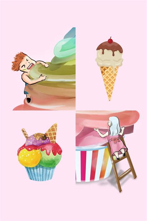 كارتون طفل الرياح زوجين الوردي, بوظة, سعيدة, سويت أنابيب