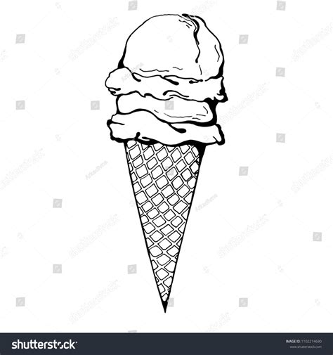 Ice Cream Cone Isolated On White Stock Vector Royalty Free 1102214690