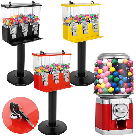 Gumball Machine Candy Vending With Stand Bubble Gum Dispenser Bank W
