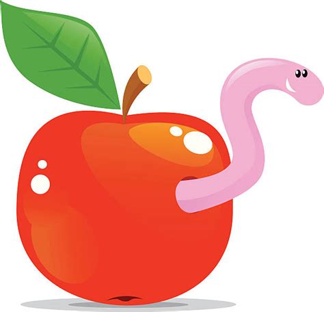 Apple With Worm Clip Art Illustrations Royalty Free Vector Graphics