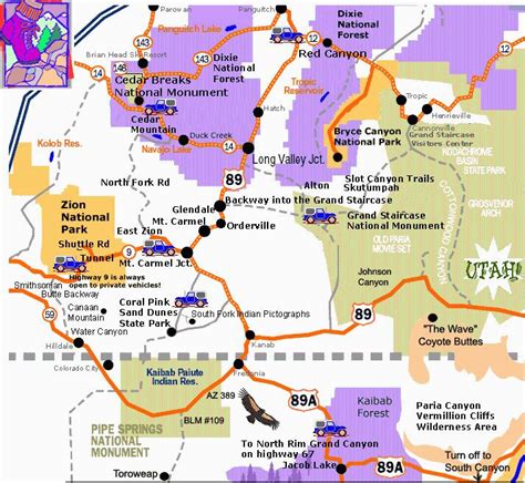 Road Map Of Arizona Nevada And Utah Secretmuseum