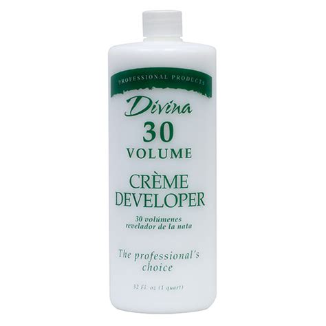 The 30 volume developer also works like 20 volume, but it will lighten the hair's original color by two to three and is more efficient when the desired color is no more than two levels lighter than the original color. 30 Volume Creme Developer, 32 oz - 7689 | Marlo Beauty Supply