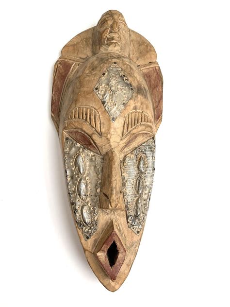 15” African Wooden Tribal Tiki Mask Ebay