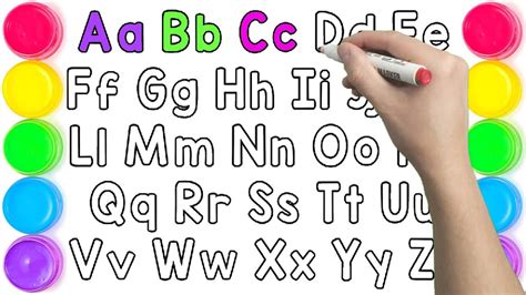 Abcdefghijklmnopqrstuvwxyz Alphabets Coloring Page Easy Draw And