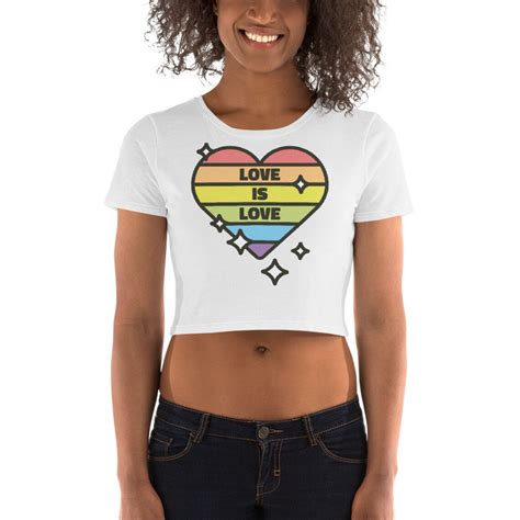 Love Is Love Crop Top Gay Pride Crop Tee Lgbtq Shirt Etsy