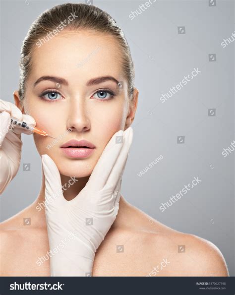 Woman Getting Cosmetic Injection Botox Near Stock Photo 1870627198