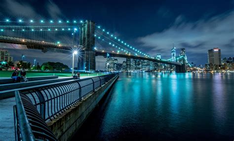 Wallpaper Landscape City Cityscape Night Reflection Skyline