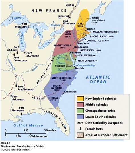 Bths United States History 1 British Colonies Map