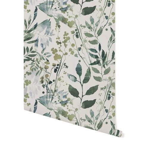 Wallpaper Plants Peel And Stick Botanical Wall Paper Removable Etsy