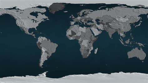 World Map High Tech Digital Satellite Data View War Room 4k Stock