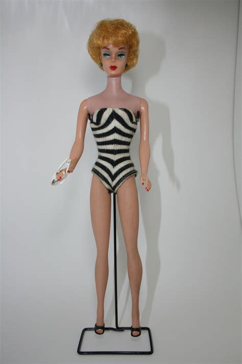 1961 Bubble Cut Barbie Doll W Titian Hair Original Stand Etsy