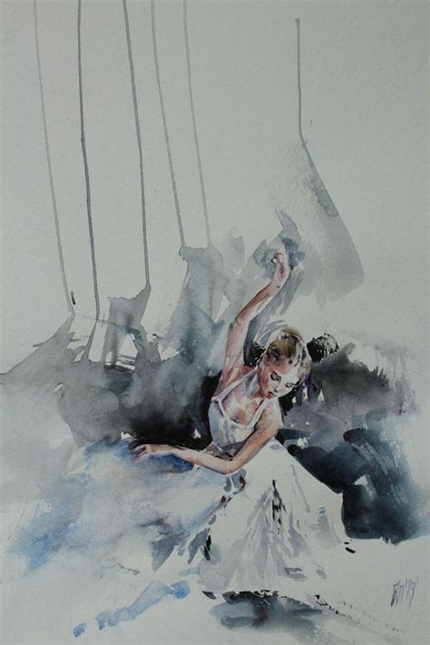 A Watercolor Painting Of A Ballerina