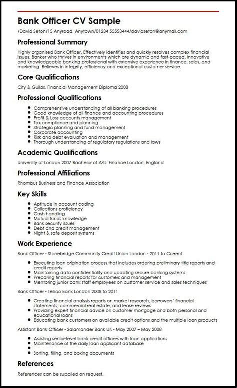 Type of resume and sample, modern cv sample in nigeria. Bank Officer CV Sample | MyperfectCV | Good resume ...
