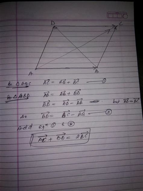 ABCD Is A Parallelogram AC And BD Are Its Diagonals Prove That AC BD And AC BD
