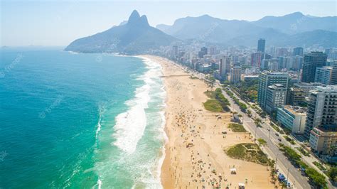 Premium Photo Aerial Image Of Ipanema Beach In Rio De Janeiro 4k