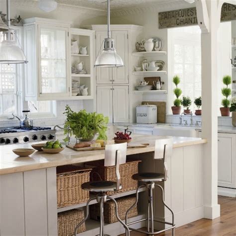 Things get lost in corner cabinets. 25+ Open Shelving Kitchens - The Cottage Market