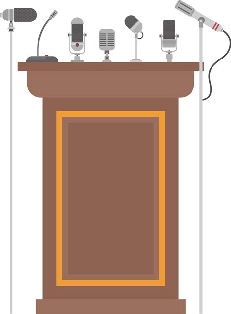 Podium Tribune For Speakers With Microphones 9314181 Png