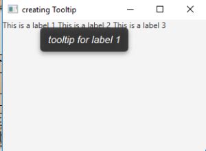 Javafx Tooltip Geeksforgeeks