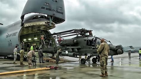 Will change to this variables. Apache Helicopters Offload From C-5M Super Galaxy In ...
