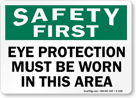 Eye Protection Required Sign Affordable Price Sku S 1308
