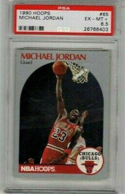 Michael Jordan Nba Hoops 1990 Basketball Card No 65 Graded 510 By Psa