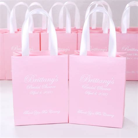 25 Bridal Shower T Bags With Satin Ribbon Handles And Your Etsy