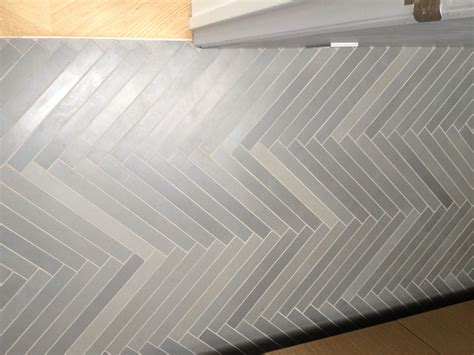Herringbone Grey Tile Floor Tile Floor Herringbone Tile Floors Flooring