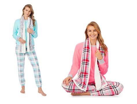Womens Cuddl Duds 3 Piece Fleece Pajama Sets 2079 Reg 5200