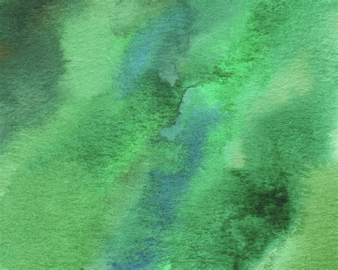 Organic Green Abstract Watercolor Wash Painting By Irina Sztukowski