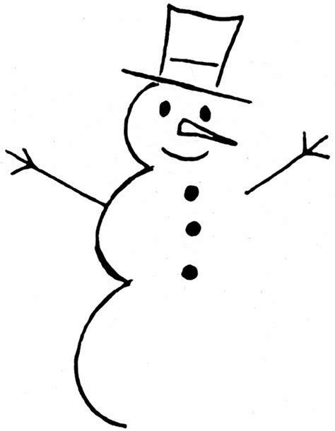 Black and white snowman clip art. Snowman Outline - ClipArt Best