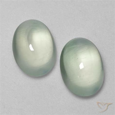 547ctw Oval Green Prehnite Gemstones For Sale 2 Pieces 101 X 72 Mm