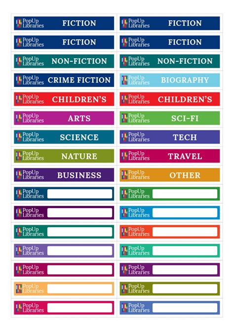 Free Printable Library Shelf Labels
