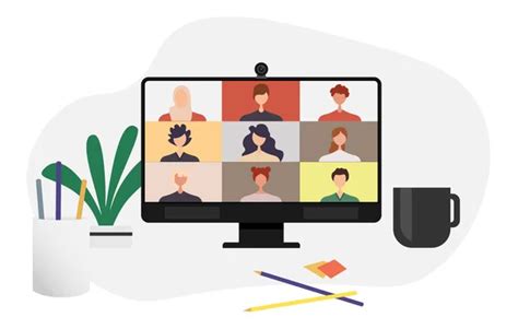 Video Conference Online Meeting Illustration Stock Vector Image By