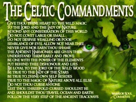 Celtic Commandments Mythologyspirituality Pinterest