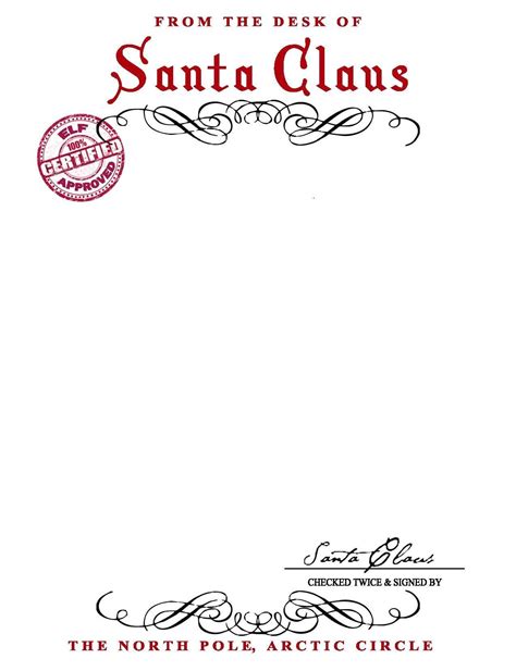 From The Desk Of Santa Claus Free Printable Web Choose From 12