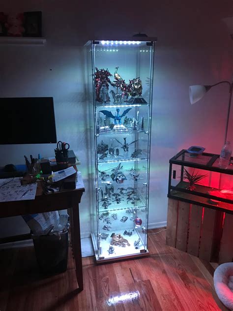 Added Lighting To My Ikea Detolf Cabinet Link To What I Used In The Comments R Metalearth