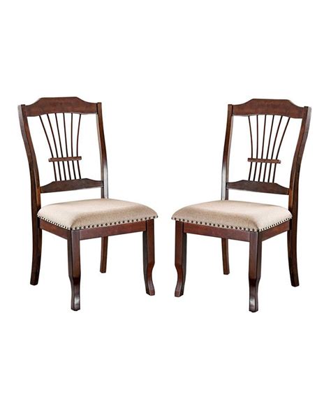 Furniture Of America Lenon Brown Cherry Side Chair Set Of 2 Macys