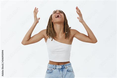 Girl Losing Temper Being Fed Up And Yelling Why God With Hands Spread