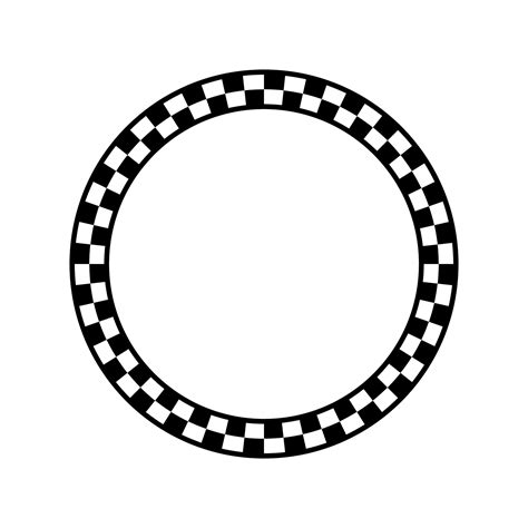 Black And White Checkered Circle Frame Checker Board Circular Border