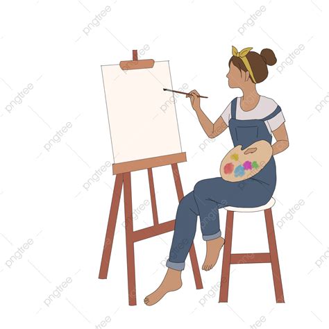 Canvas Painting Clipart Png Images Girl Painting On Canvas Clipart