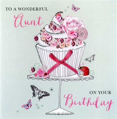 Wonderful Aunt Birthday Buttoned Up Greeting Card Cards