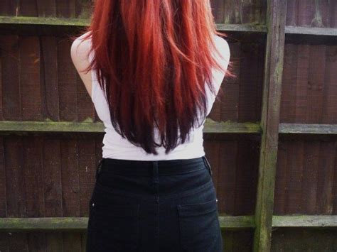 Maybe Ill Go With A Black Dip Dye Black Hair Red