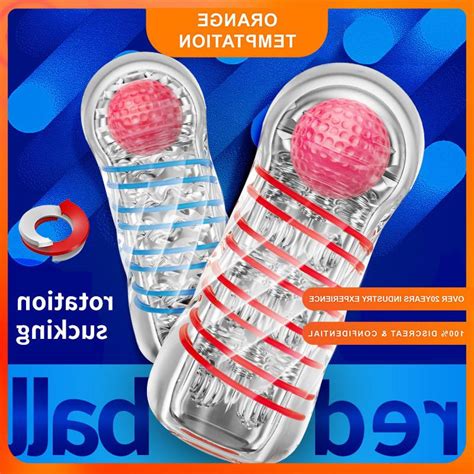 Male Cup Sex Toy Erotic Vagina Adult Tool Rotating Product Vacuum For Men Masturbation Red Ball