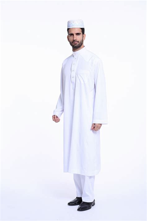 Men Muslim Fashion Kaftan Long Sleeve Robe Arab Loose Abaya Galabia Dress Thobe Ebay