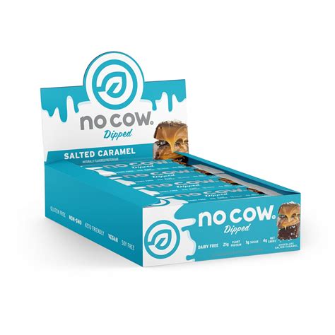 No Cow Dipped Protein Bars Chocolate Salted Caramel Box Of