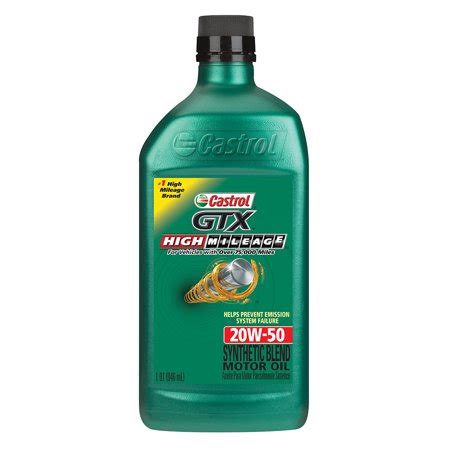 It is a blend of synthetic and premium conventional oils with other agents like. Castrol GTX High Mileage 20W-50 Synthetic Blend Motor Oil ...