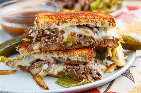Slow Cooker Roast Beef Philly Cheesesteak French Dip