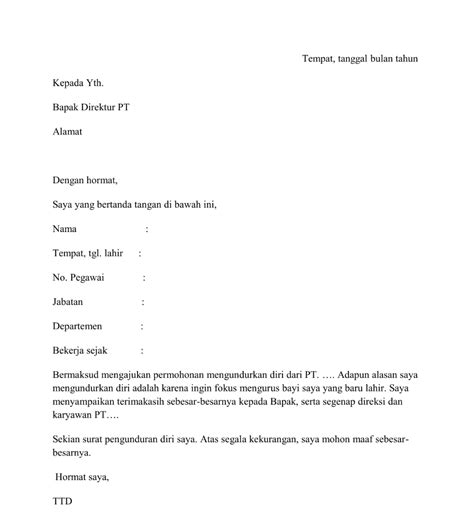 Tata dan sarah bertugas untuk membuat naskah dinas antara lain berupa nota dinas, surat dan pengumuman hasil pelatihan. Contoh Surat Resign | Info GTK